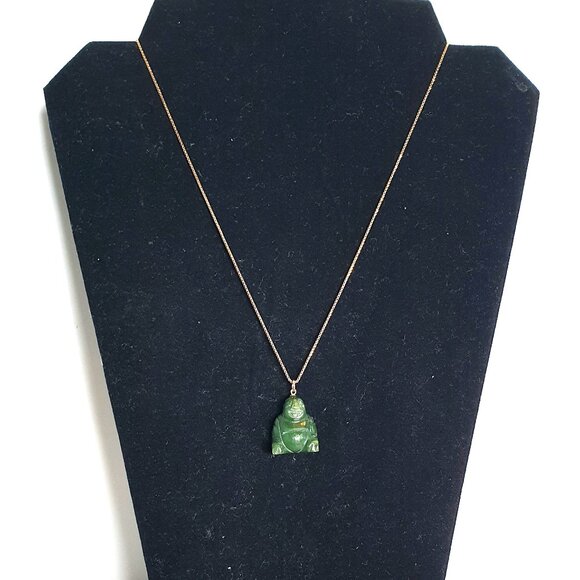 Vintage 45 Carats Genuine Canadian Nephrite Jade Happy Buddha Pendant - Picture 8 of 10